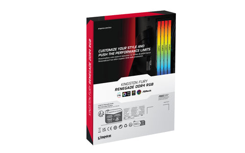 Kingston Technology FURY 32GB 3600MT/s DDR4 CL16 DIMM (Kit of 2) 1Gx8 Renegade RGB Kingston Technology FURY 32GB 3600MT/s DDR4 CL16 DIMM (Kit of 2) 1Gx8 Renegade RGB
